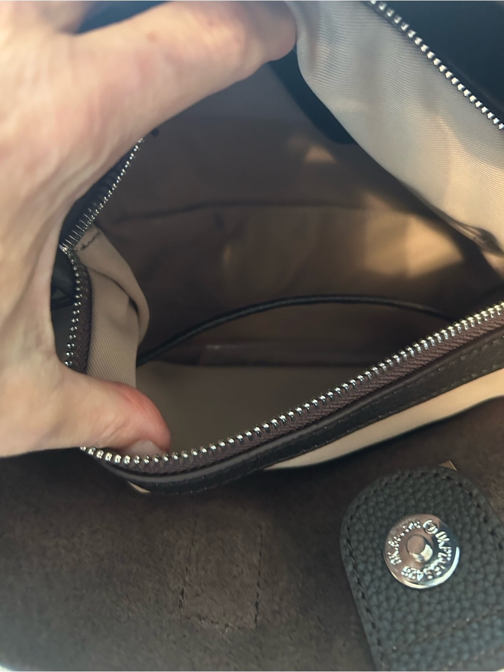 BOGDANA Urban Luxe Tot chocolate brown genuine Leather Tote with Silver Hardware - Picture 5 of 8